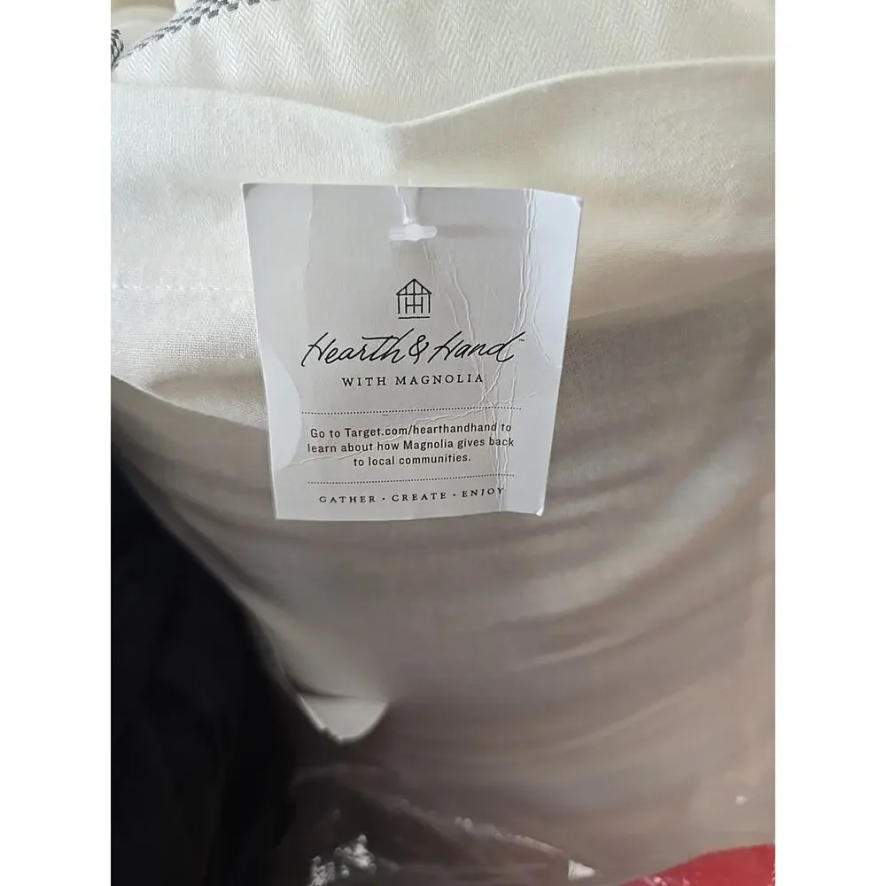 Hearth & Hand Twin Stripe Comforter Sham Set Railroad Gray White Blend 88 x 68